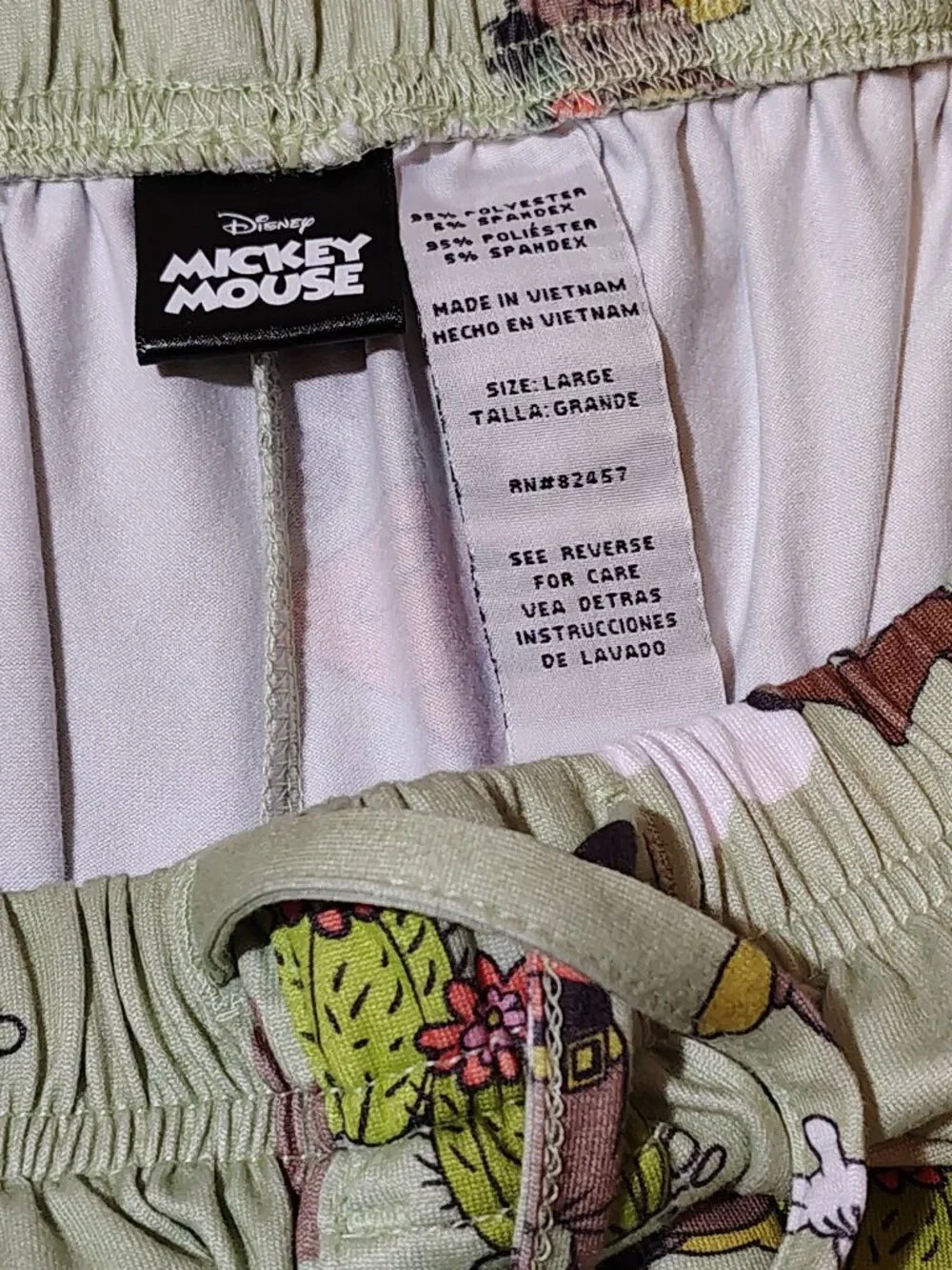 Disney Mickey Mouse Pajama Lounge Pants Western Cowboy Donald Duck Campfire Lrg - Picture 4 of 4